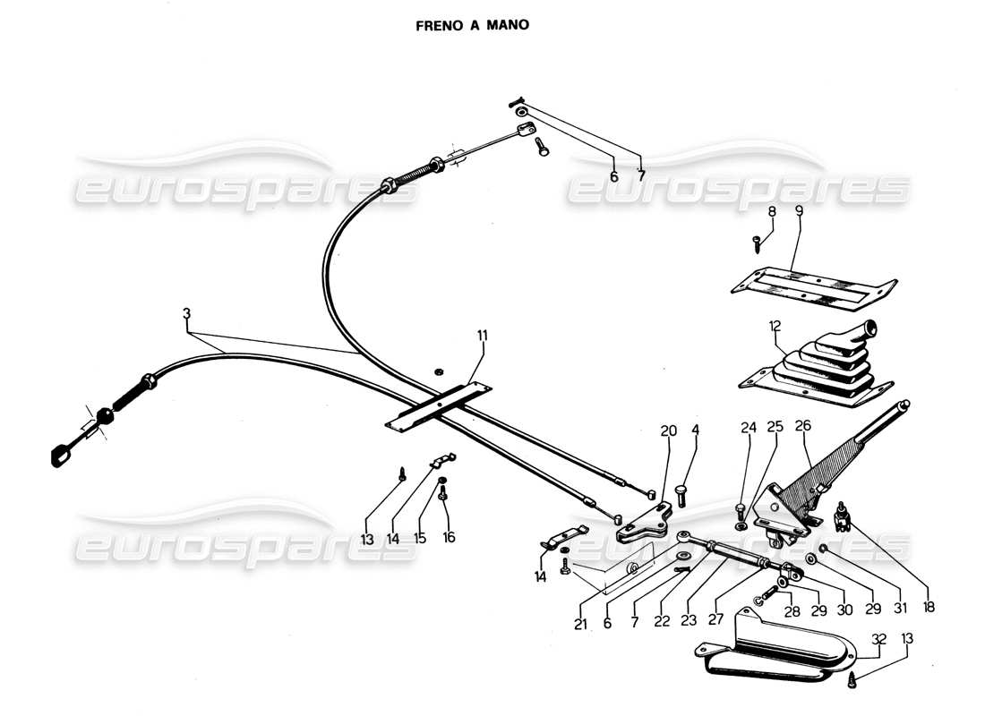 lamborghini espada handbrake (0 to 800)(gran bret, irlanda, australia) part diagram