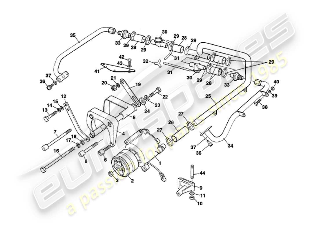 aston martin v8 volante (1999) secondary air injection system part diagram