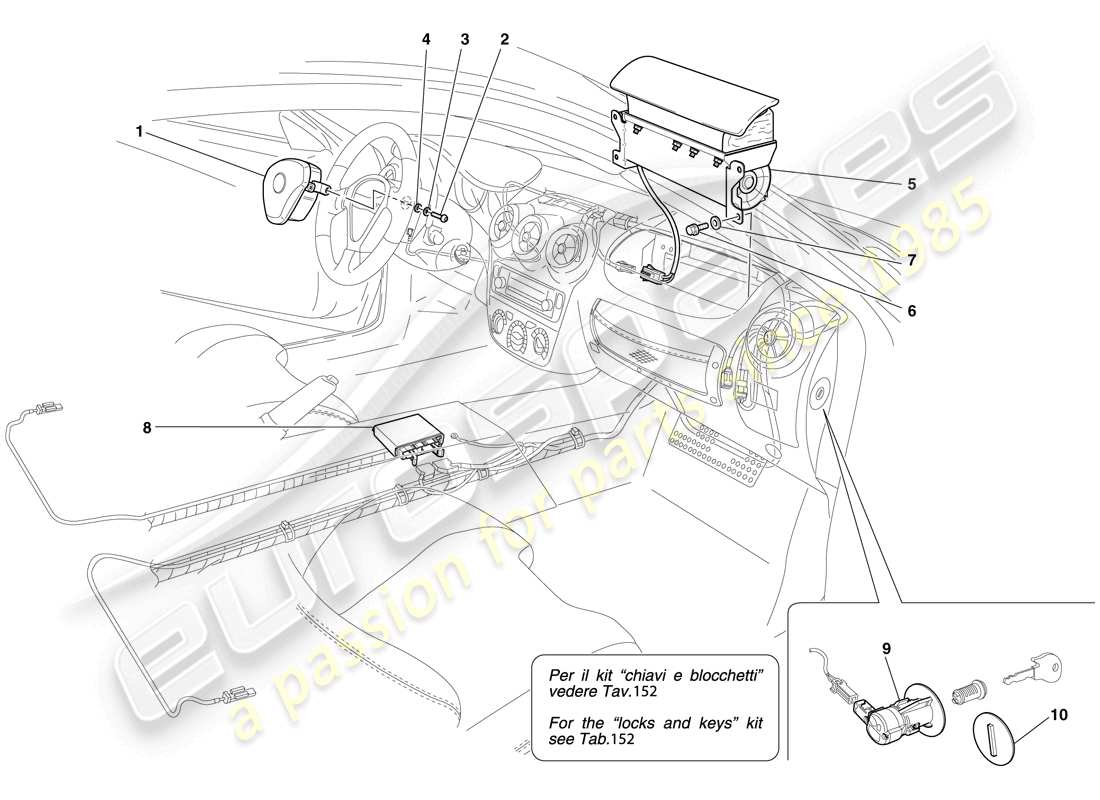ferrari f430 scuderia (usa) airbags parts diagram