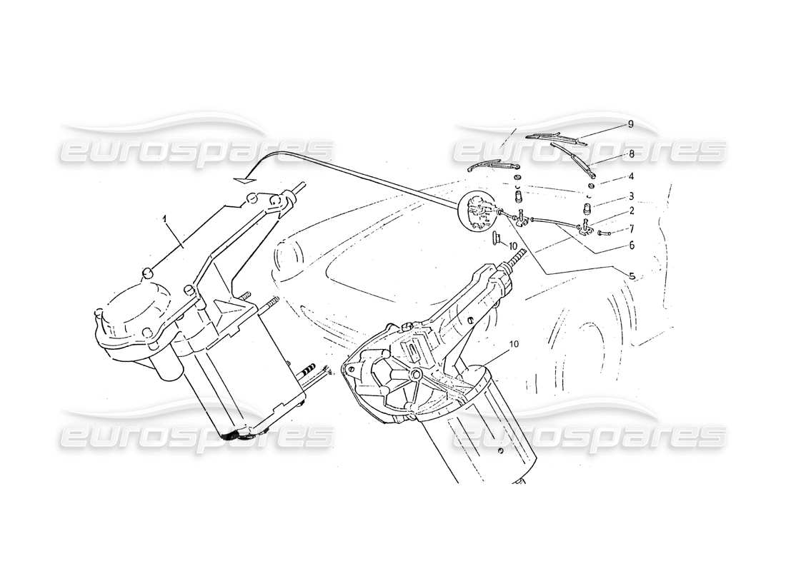 ferrari 330 gtc (coachwork) wiper mec part diagram