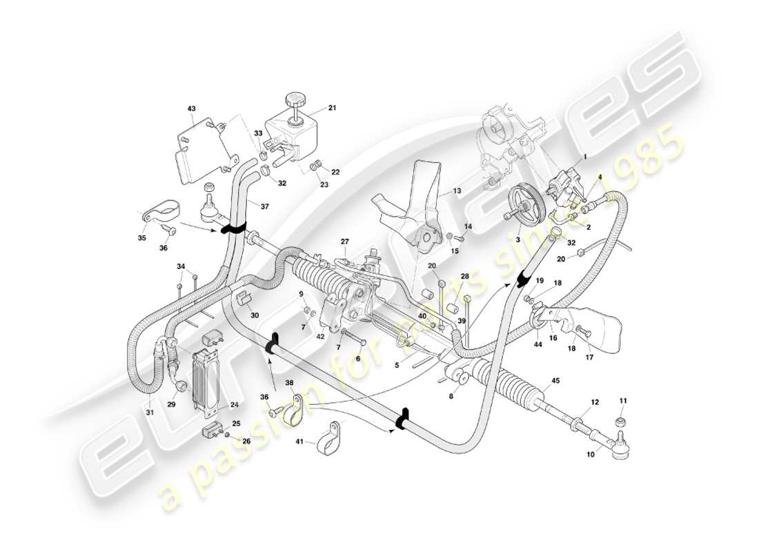 aston martin db7 vantage (1999) power steering part diagram