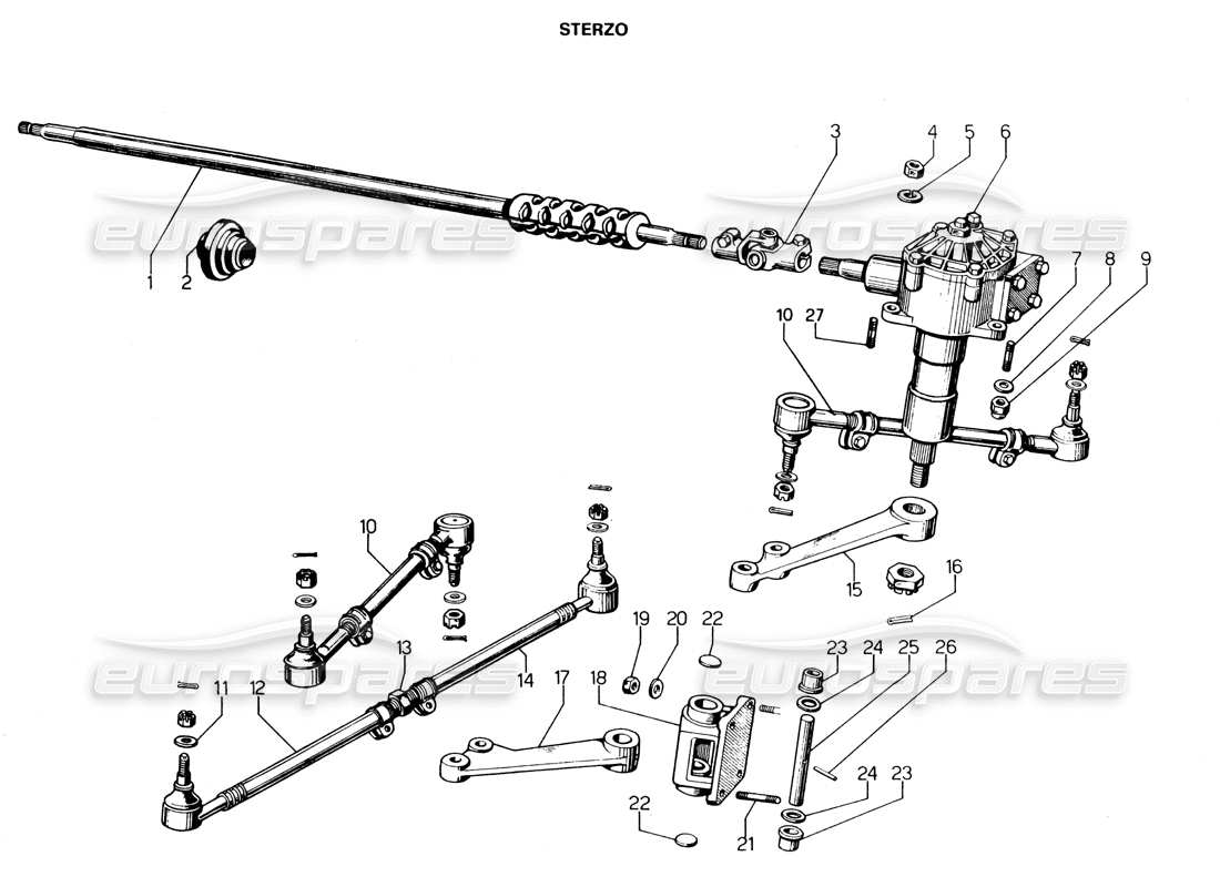 lamborghini espada steering box parts diagram