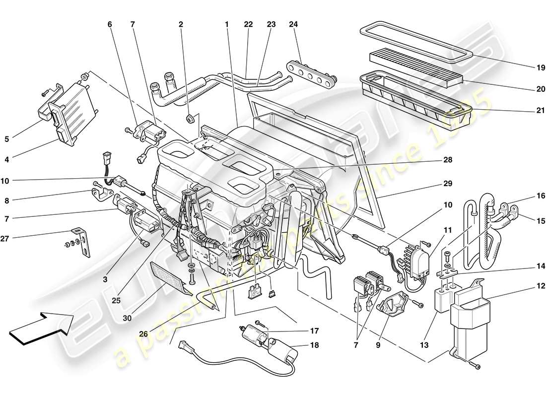 ferrari f430 coupe (europe) evaporator unit part diagram