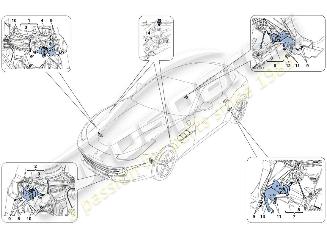 ferrari gtc4 lusso t (usa) electronic management (suspension) parts diagram