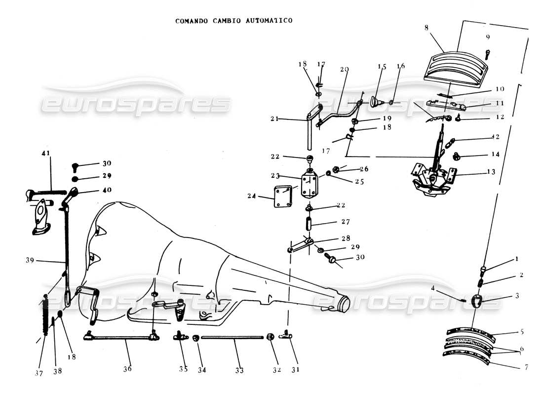 lamborghini espada automatic selector unit (australia, gran bret, irlanda) parts diagram