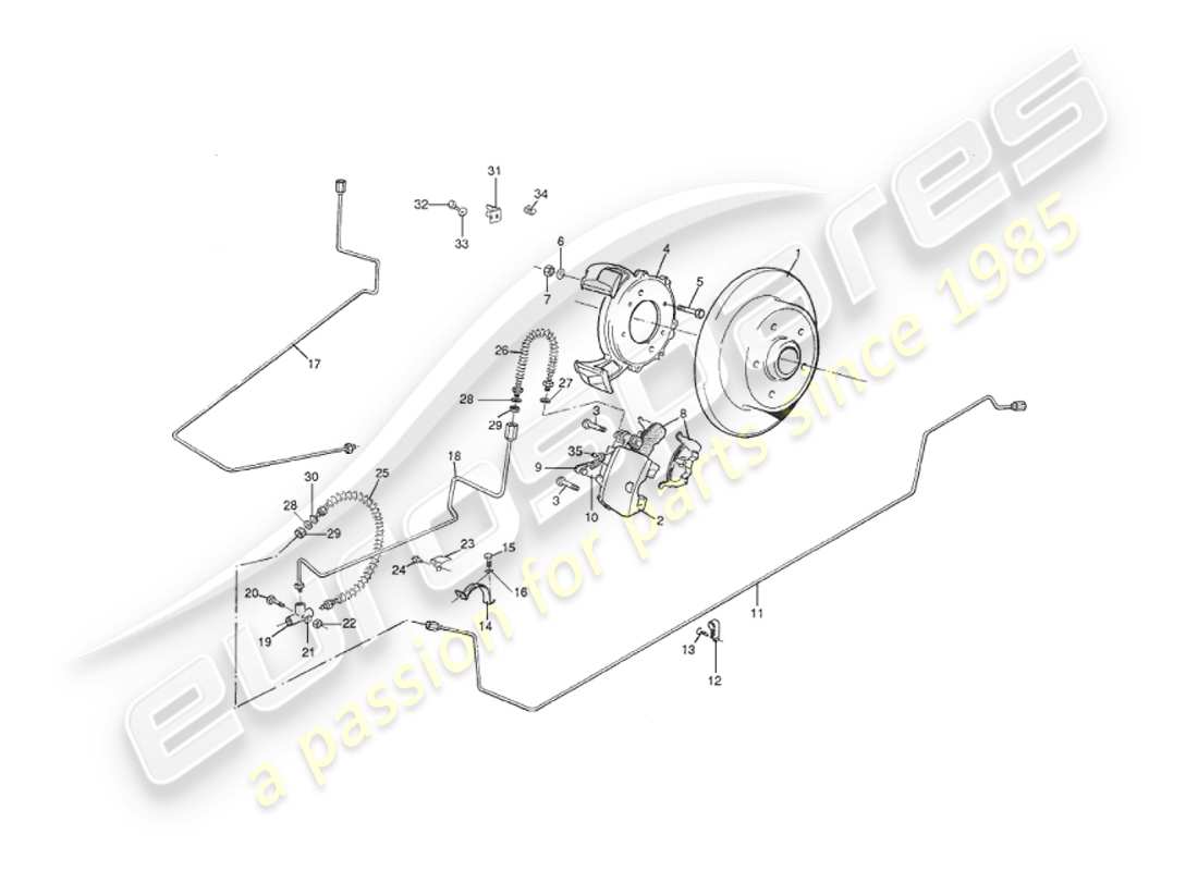 aston martin v8 virage (2000) rear brakes parts diagram