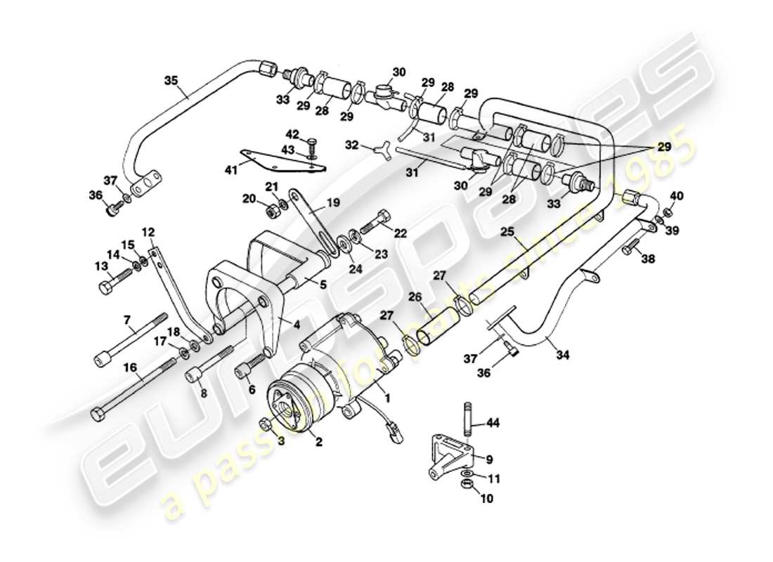 aston martin v8 volante (1998) secondary air injection system part diagram