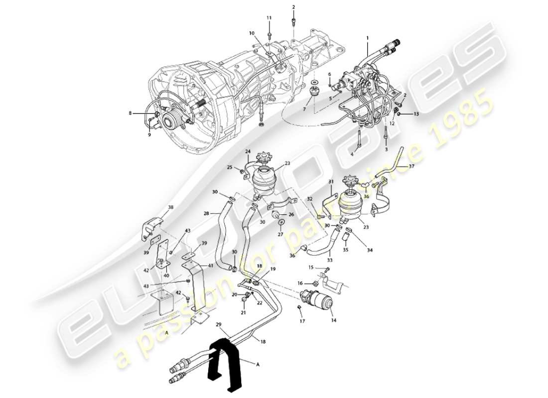 aston martin vanquish (2002) asm hydraulic system part diagram