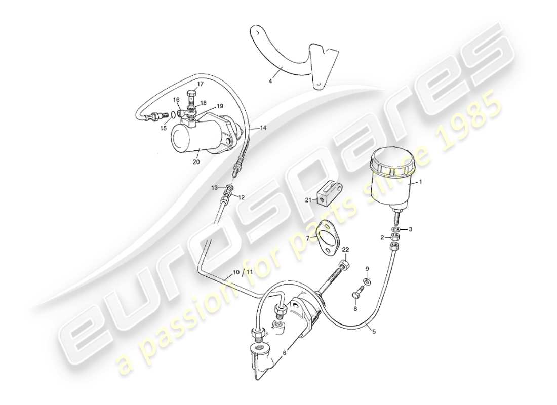 aston martin v8 virage (2000) clutch hydraulics part diagram