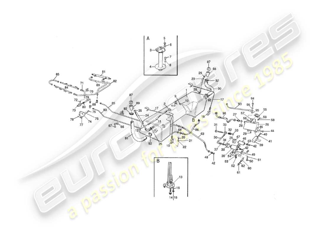 aston martin v8 virage (2000) fuel system part diagram