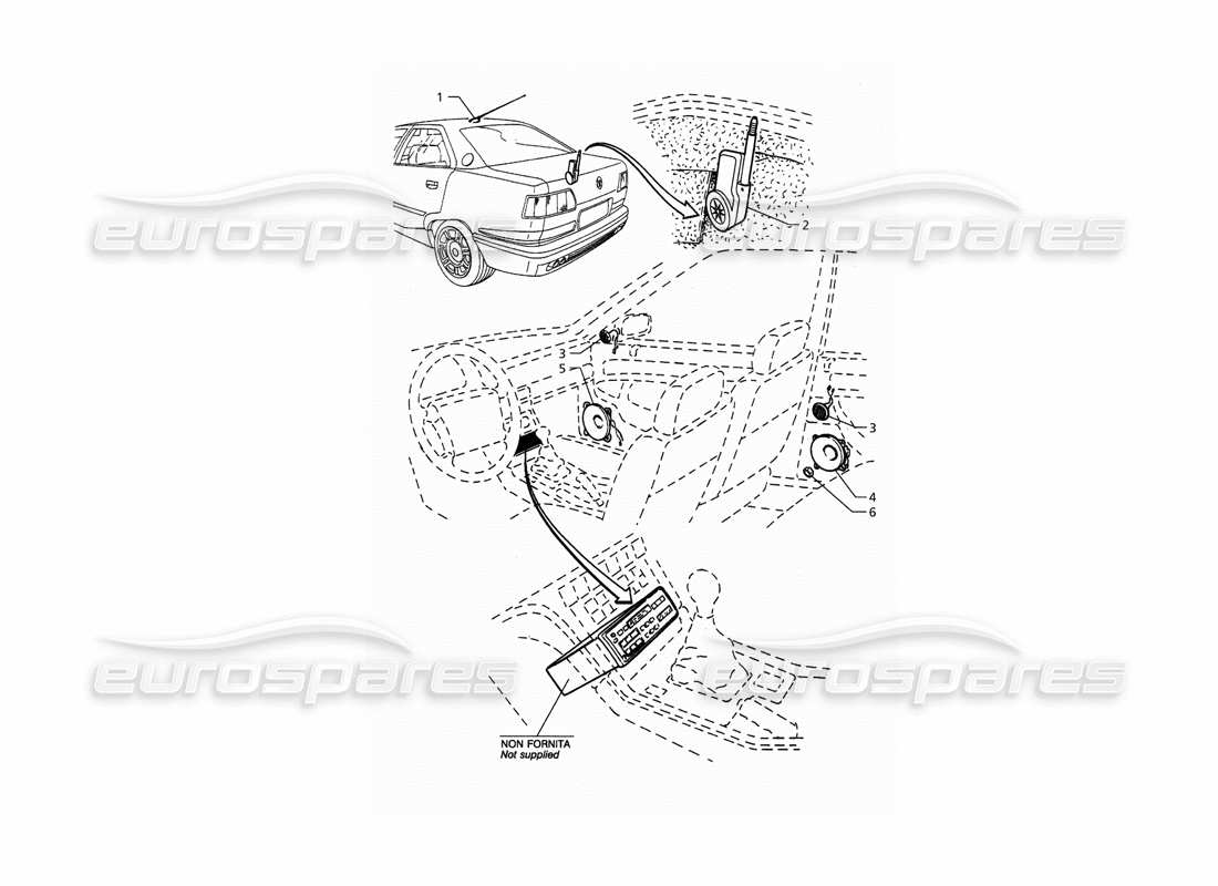 maserati qtp. 3.2 v8 (1999) audio system parts diagram