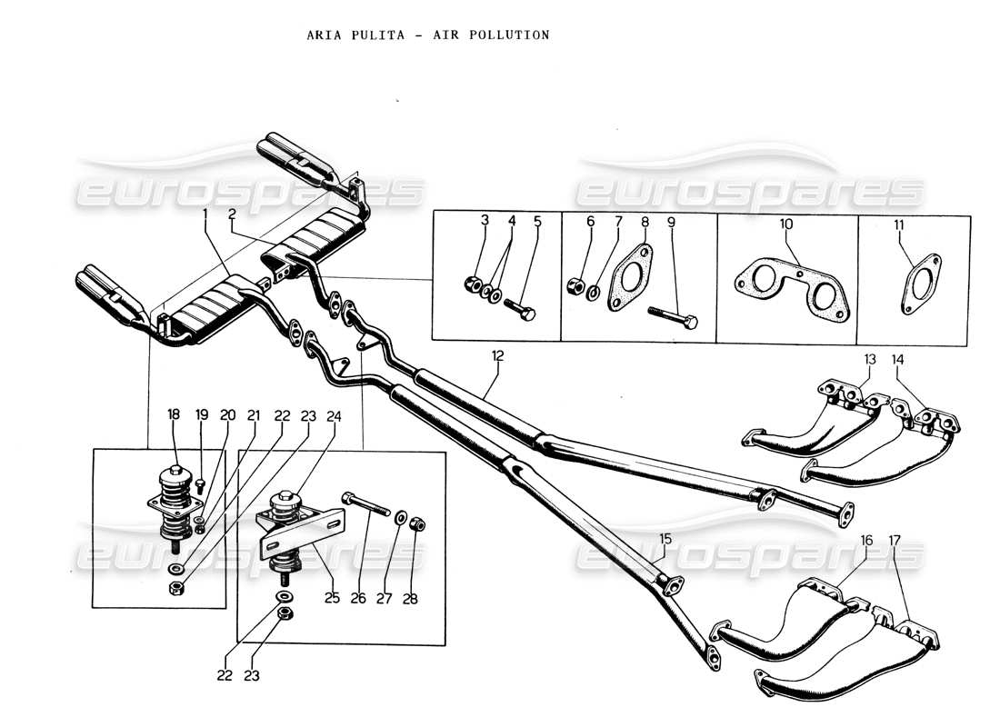 lamborghini espada air pollution pumps (usa) part diagram