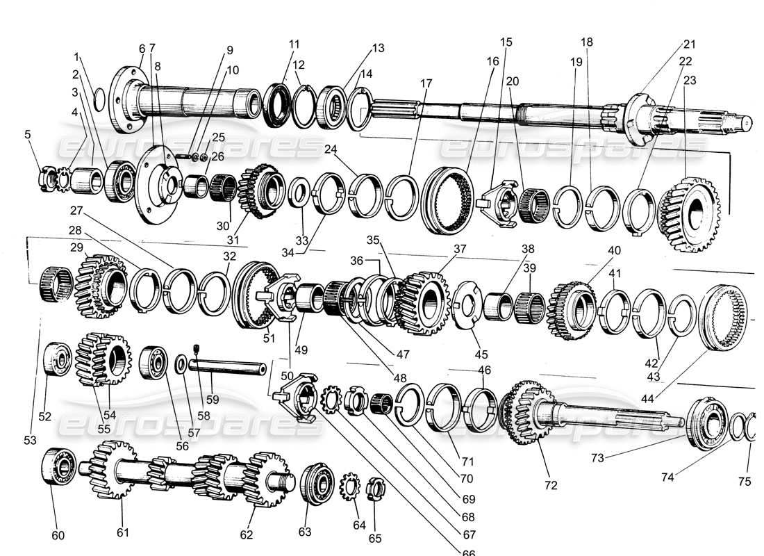 lamborghini espada gearbox ( 0 to 800) part diagram
