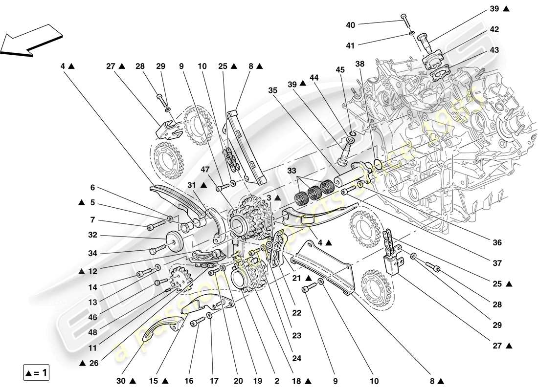 ferrari f430 coupe (europe) timing system - drive part diagram