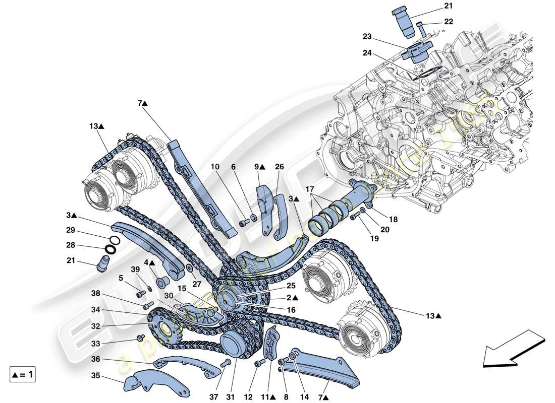 ferrari 458 spider (rhd) timing system - drive part diagram