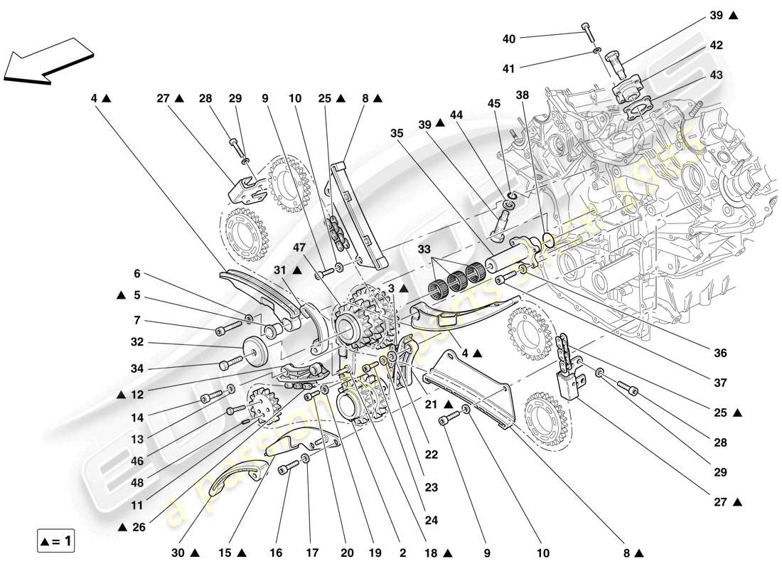 ferrari f430 scuderia (usa) timing system - drive part diagram