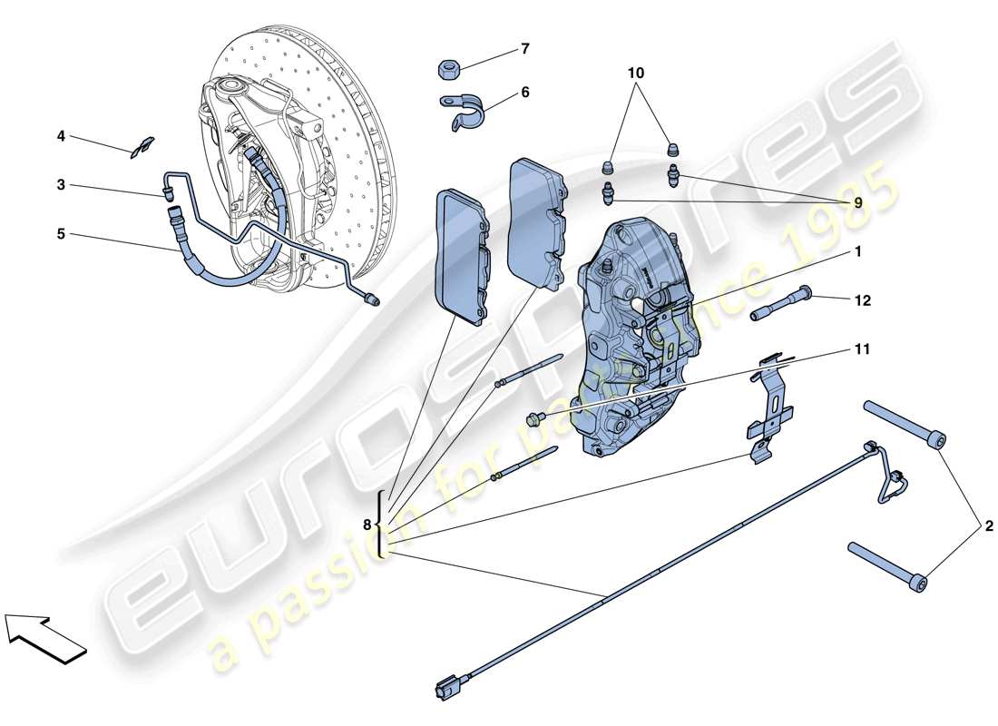 ferrari gtc4 lusso (usa) front brake callipers part diagram