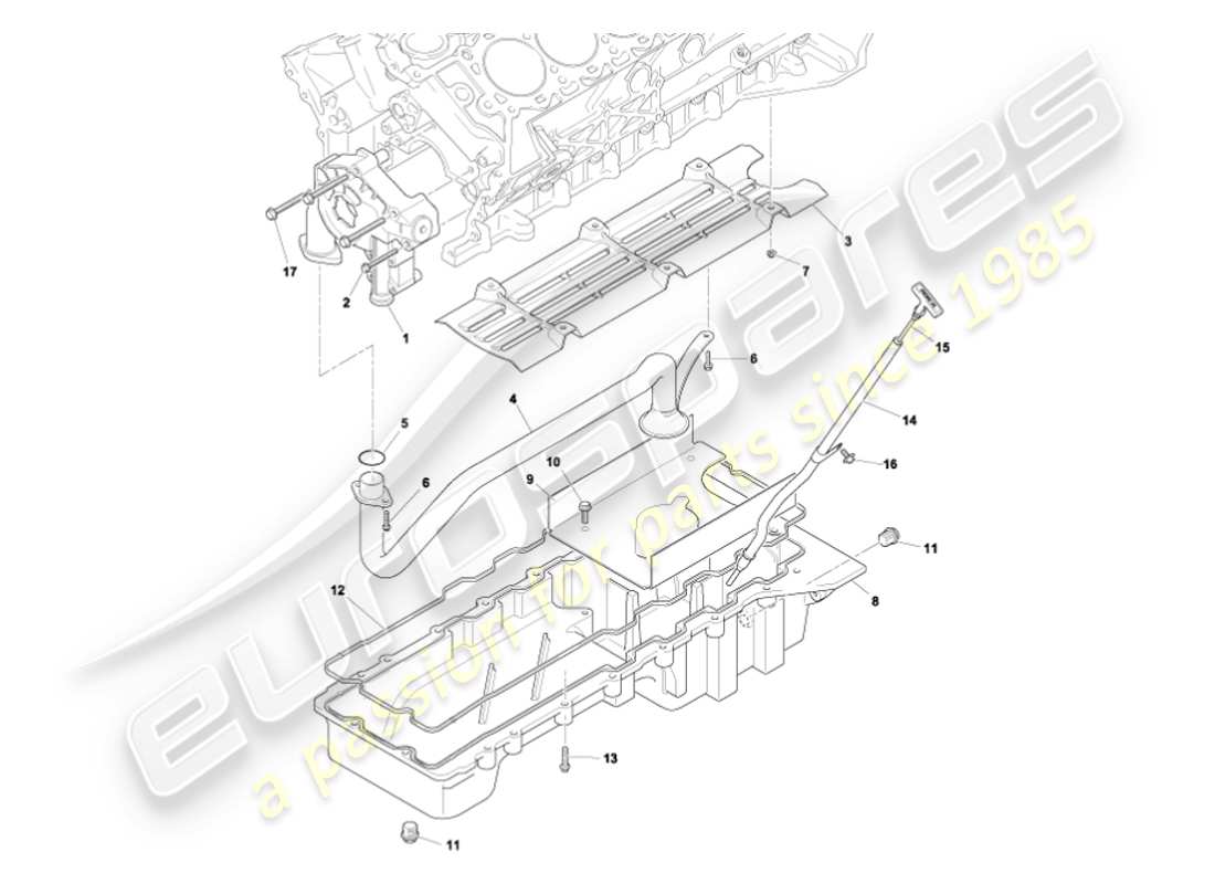 aston martin vanquish (2007) oil pump & sump part diagram