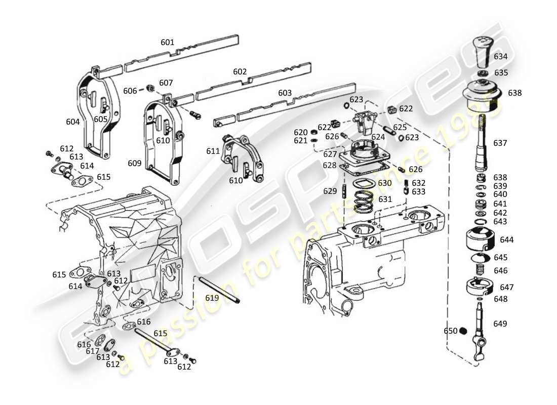 maserati kyalami transmission control parts diagram
