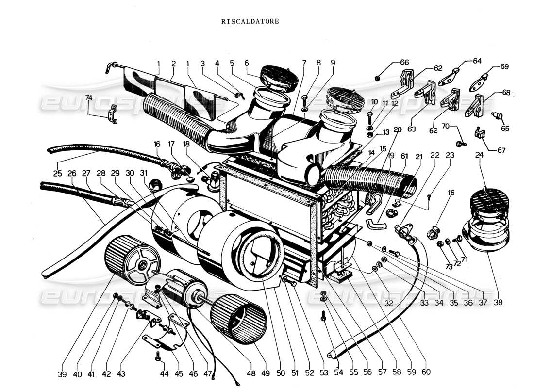 lamborghini espada heater matrix series iii part diagram