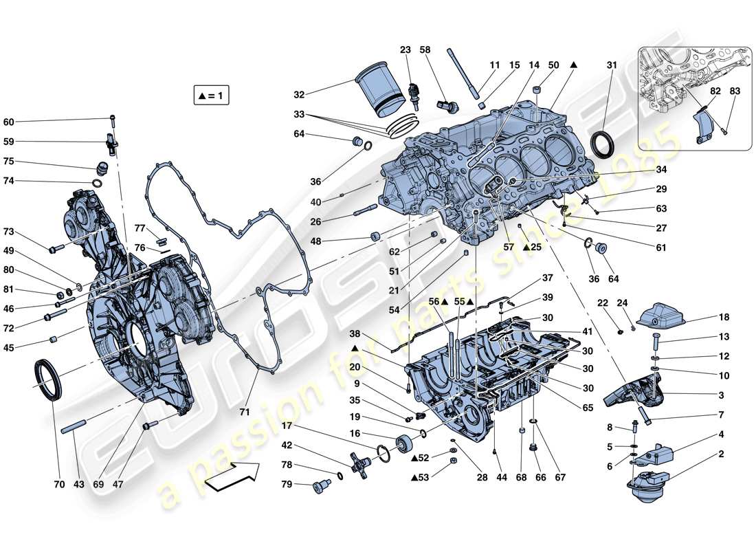 ferrari 488 gtb (europe) crankcase parts diagram