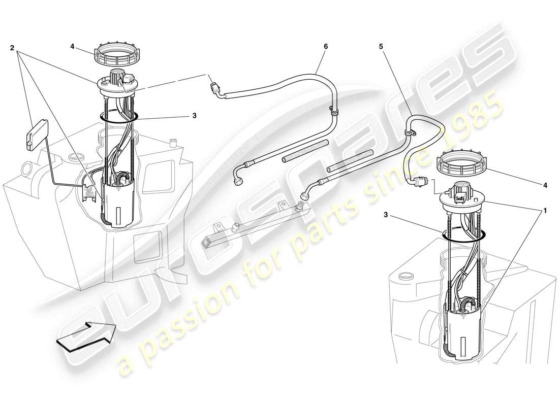 ferrari f430 scuderia spider 16m (europe) fuel pumps and lines part diagram