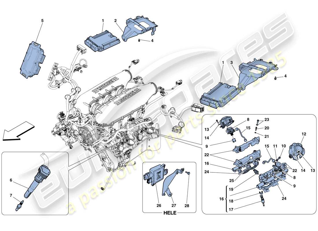 ferrari 458 italia (usa) injection - ignition system part diagram