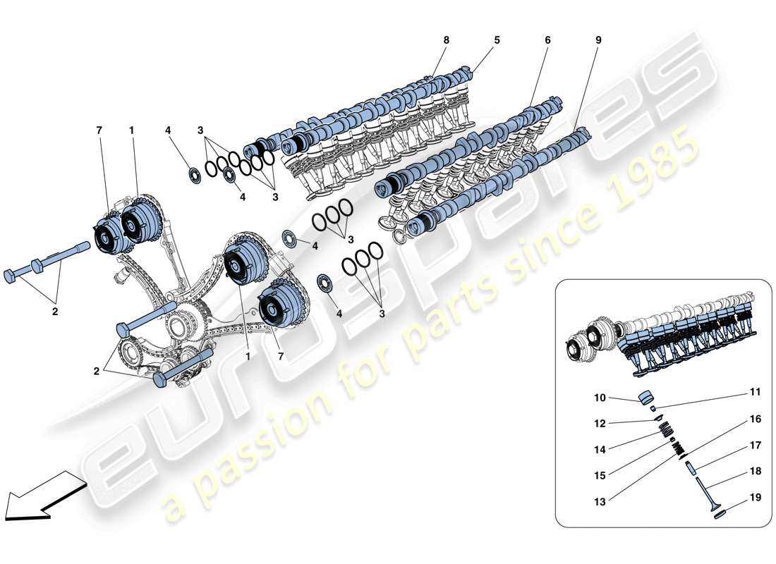 ferrari f12 berlinetta (usa) timing system - tappets part diagram