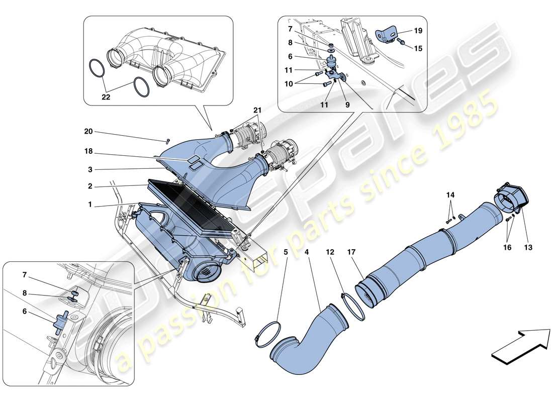 ferrari 458 italia (rhd) air intake parts diagram