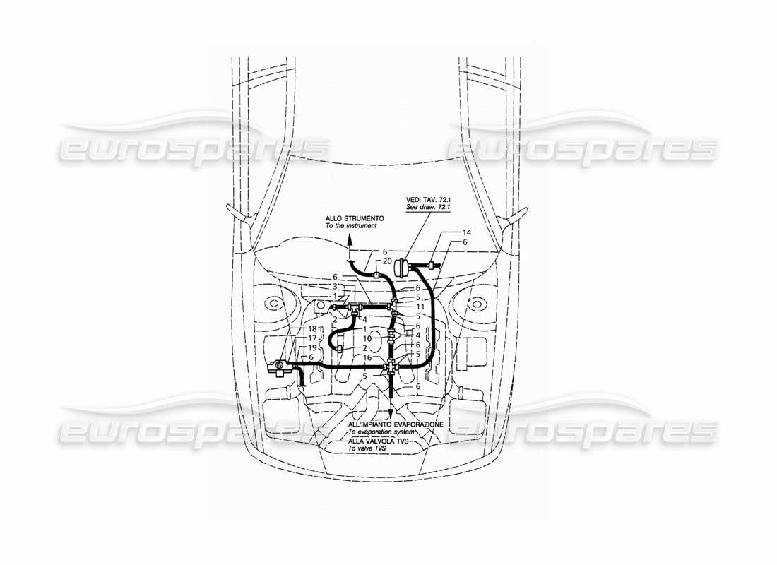 maserati qtp. 3.2 v8 (1999) vacuum sustem (rh drive) parts diagram