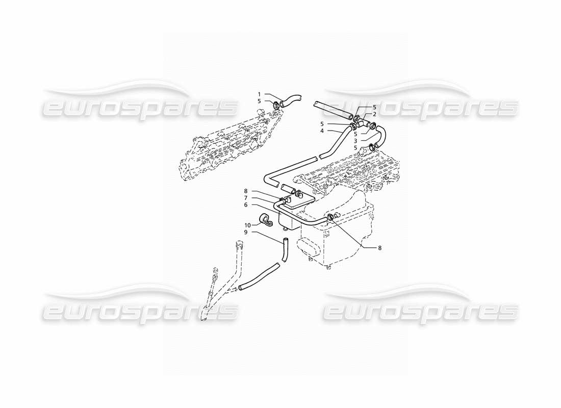 maserati ghibli 2.8 (abs) oil vapour recovery parts diagram