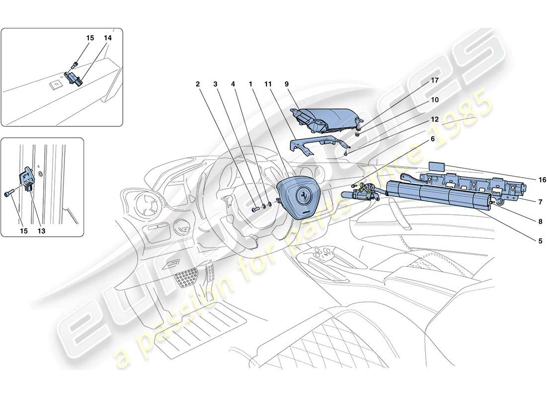 ferrari ff (rhd) airbags parts diagram