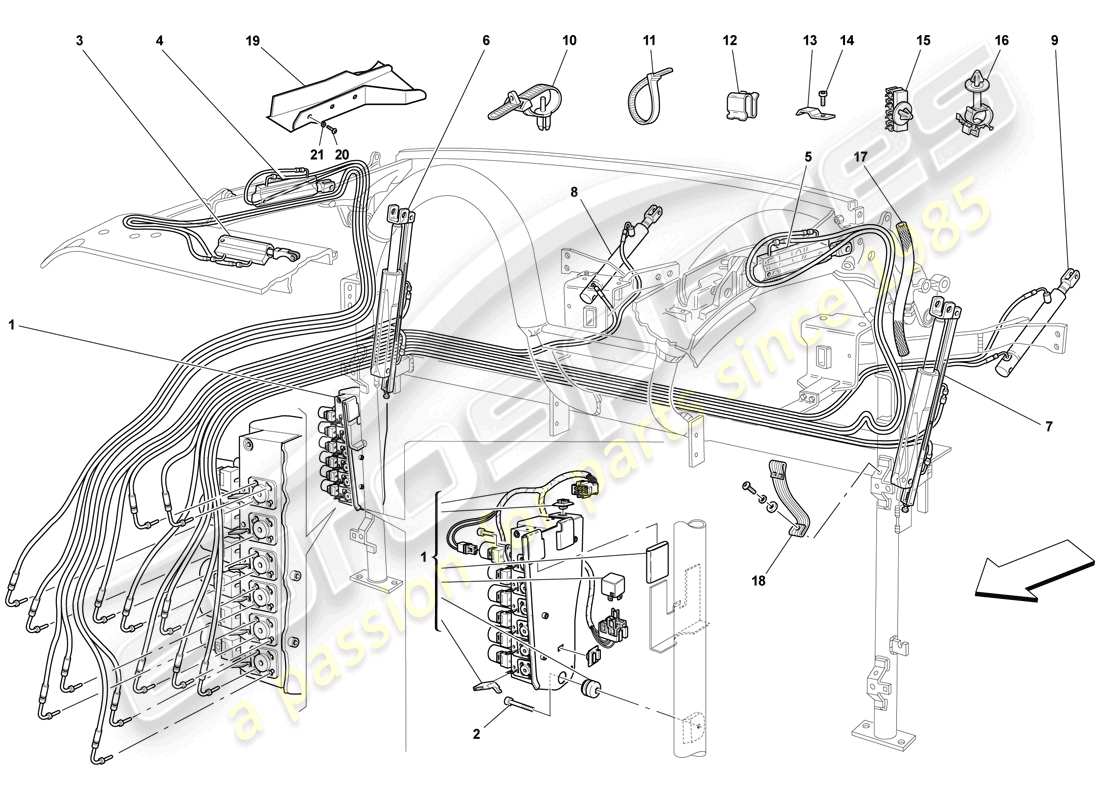 ferrari f430 scuderia spider 16m (rhd) hydraulic system and electrohydraulic pump parts diagram