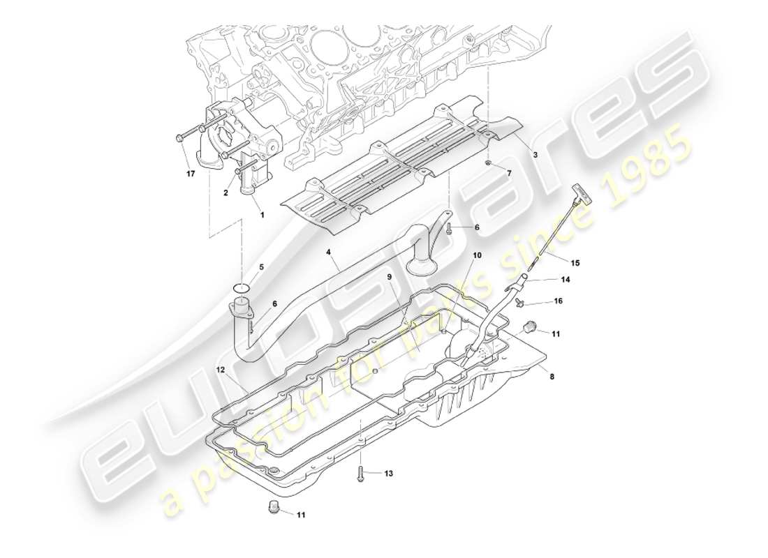 aston martin db7 vantage (2003) oil pump & sump part diagram