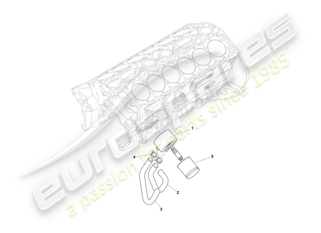aston martin db7 vantage (2003) oil cooling system part diagram