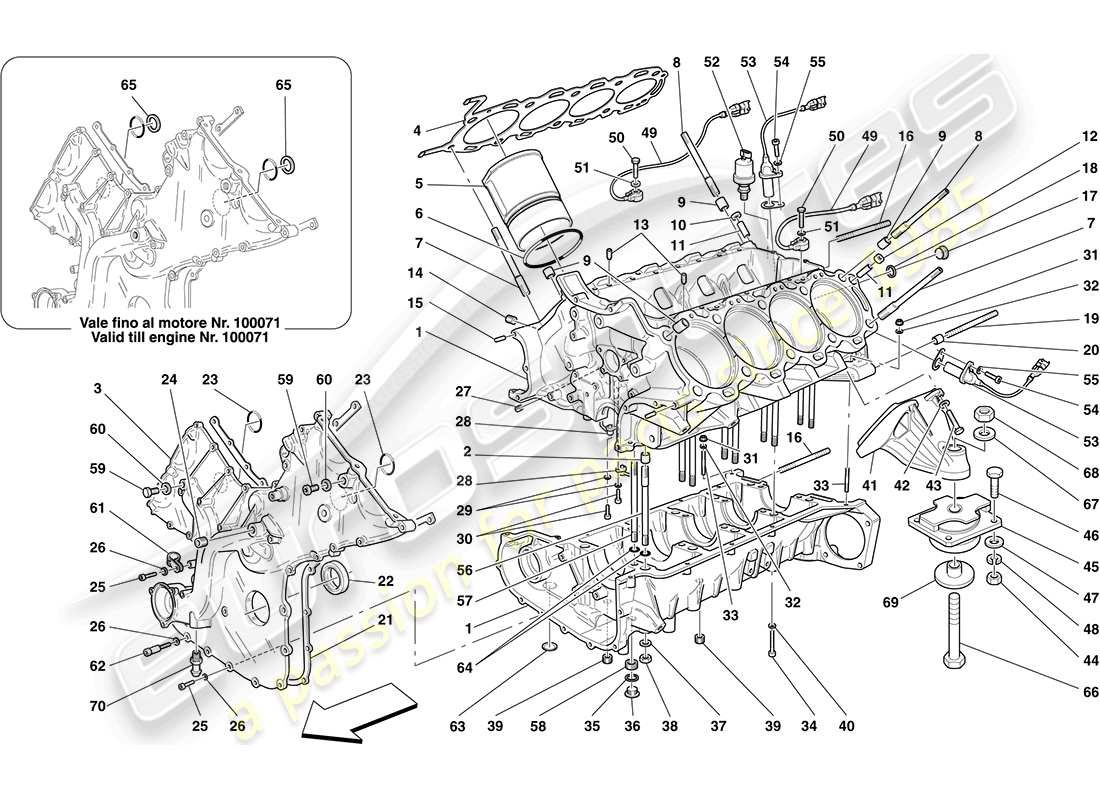 ferrari f430 coupe (usa) crankcase parts diagram