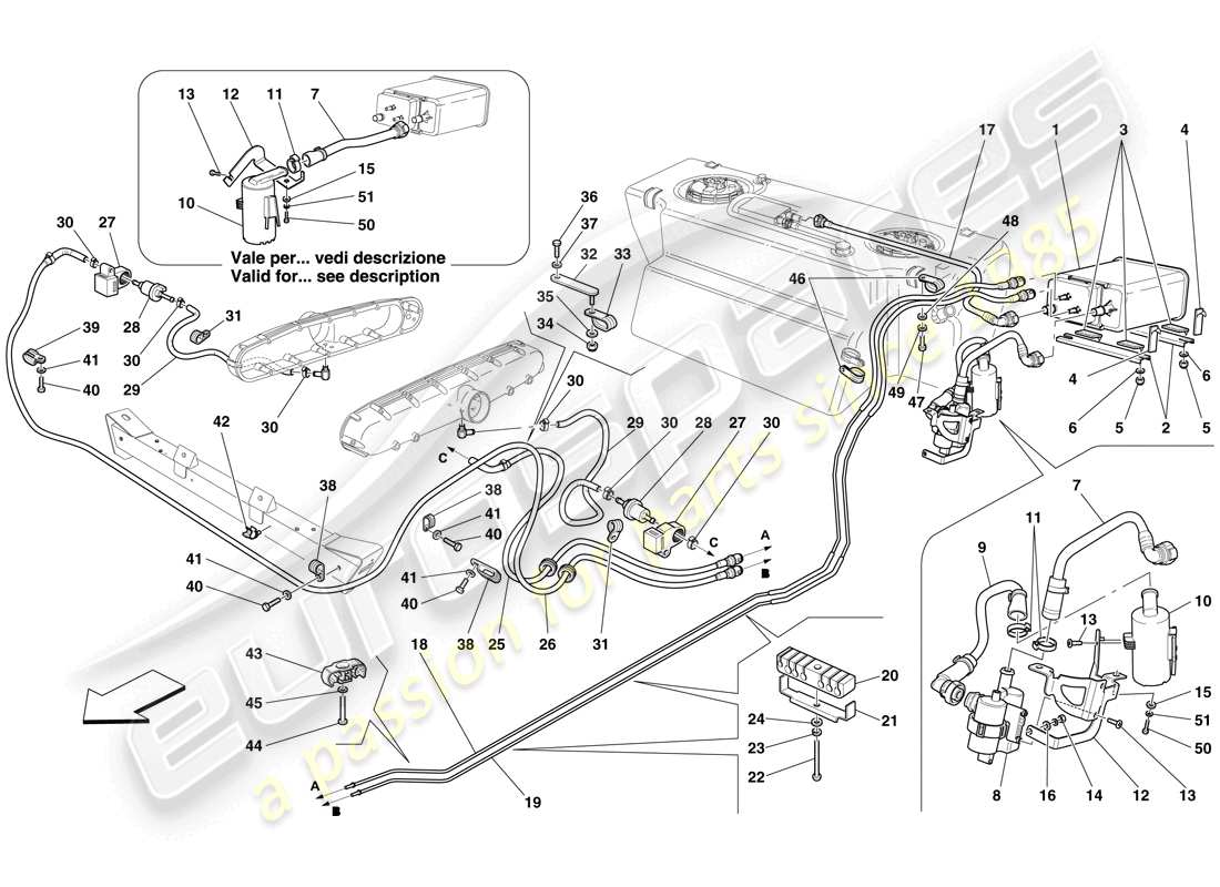 ferrari 612 sessanta (europe) evaporative emissions control system parts diagram