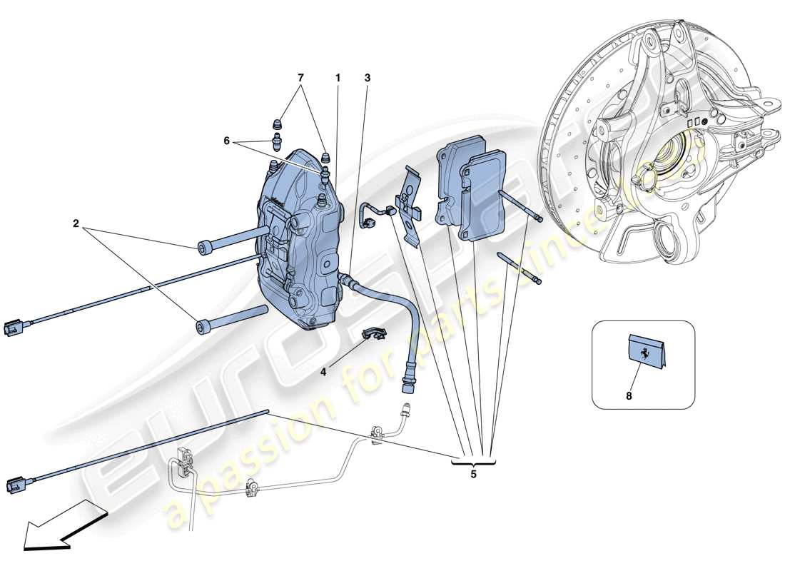 ferrari 458 italia (usa) rear brake callipers part diagram