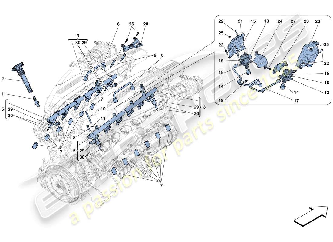 ferrari f12 berlinetta (europe) injection - ignition system part diagram