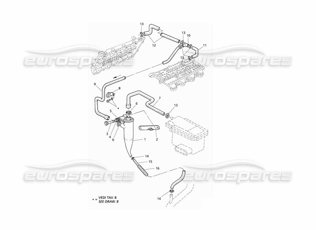 maserati qtp v6 evoluzione oil vapour recovery parts diagram