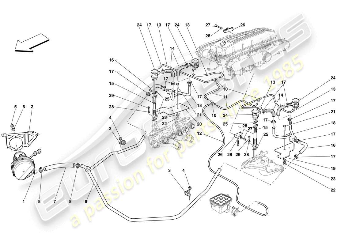 ferrari 612 sessanta (europe) secondary air system part diagram