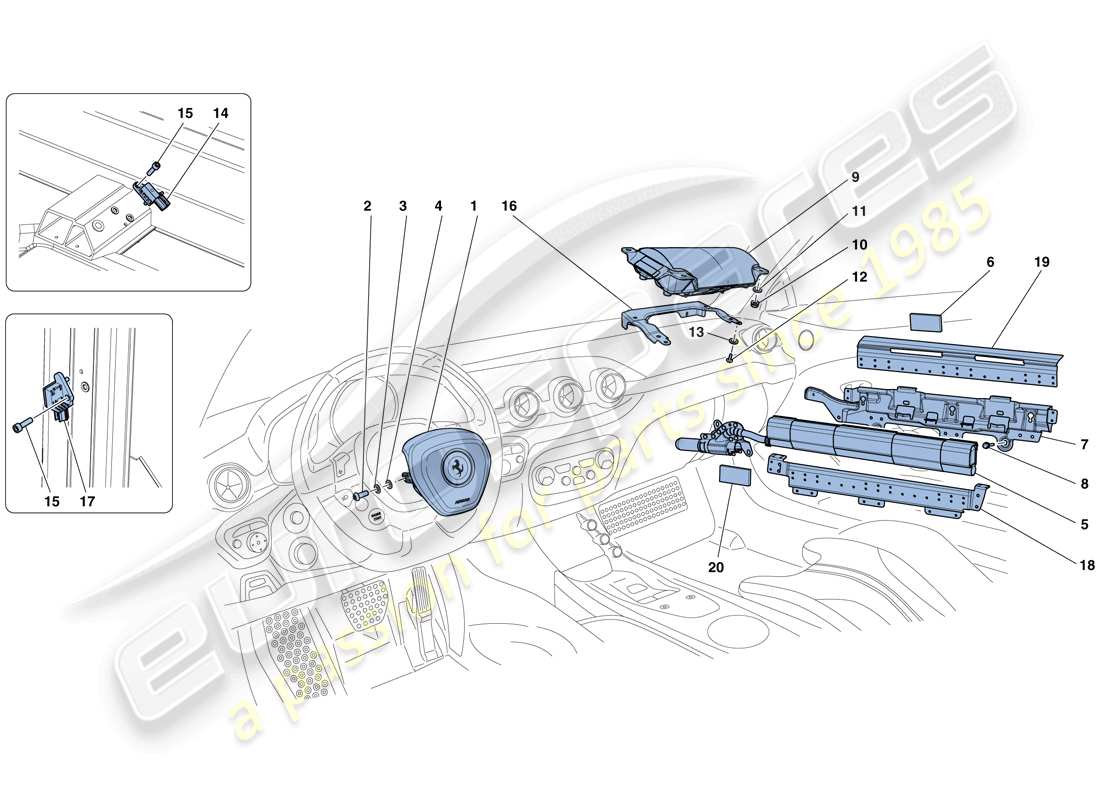 ferrari f12 tdf (usa) airbags parts diagram