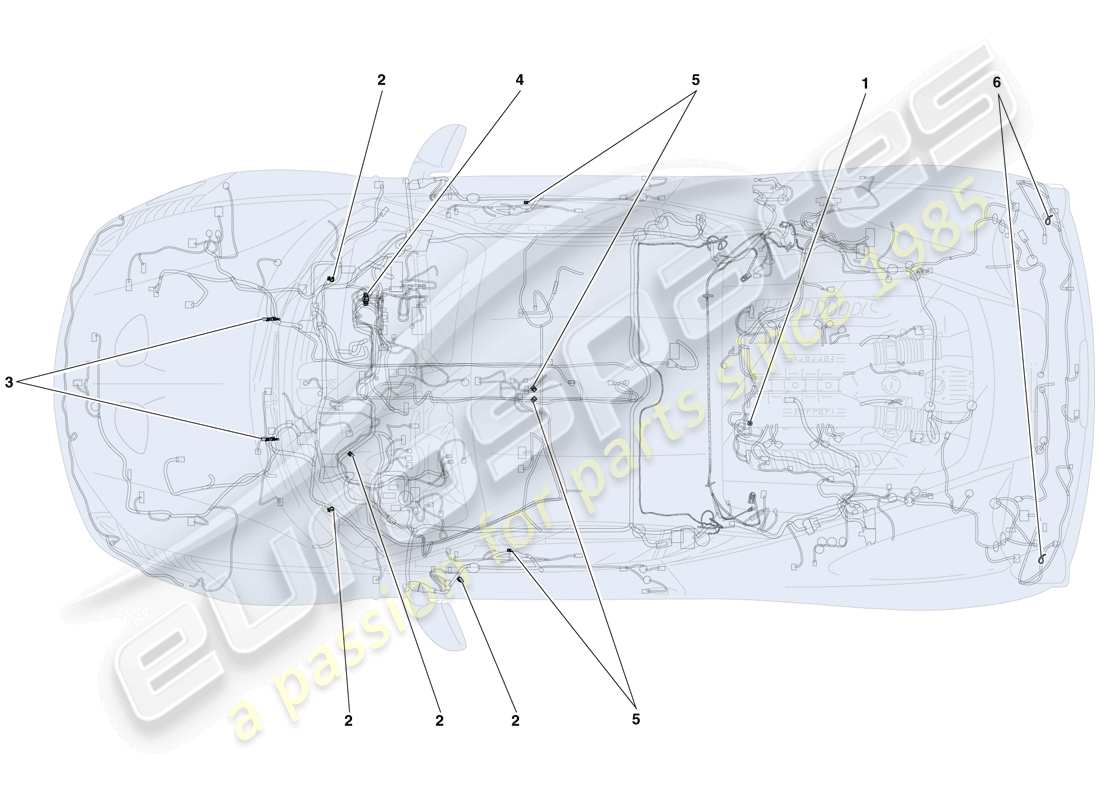 ferrari 458 speciale (europe) various fastenings for the electrical system parts diagram