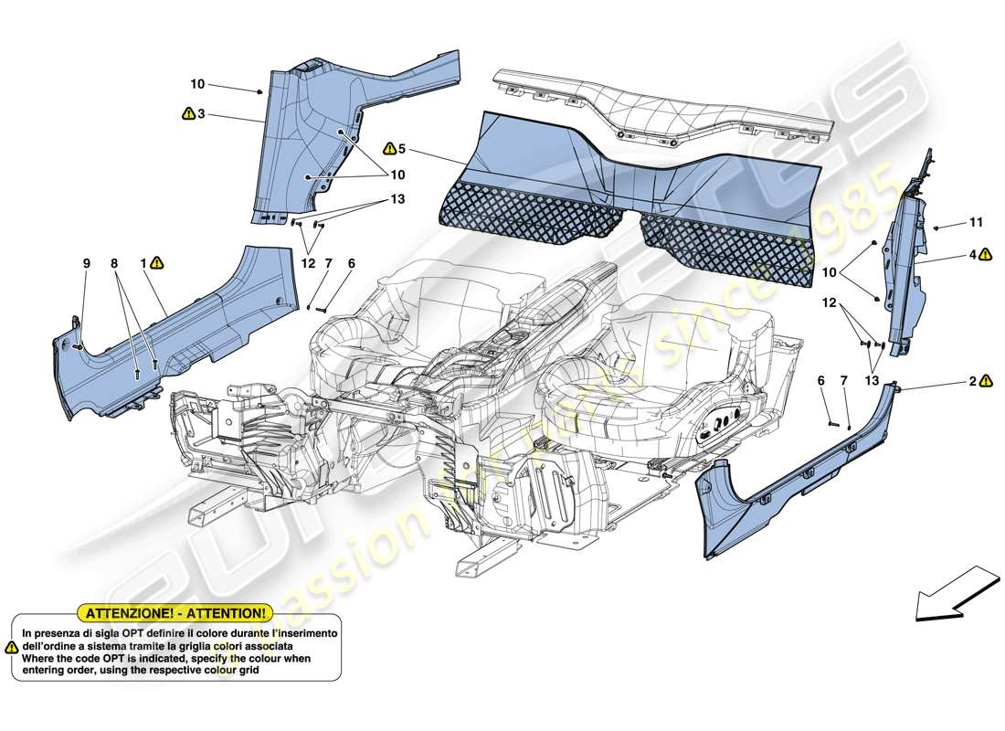 ferrari 812 superfast (europe) interior trim parts diagram