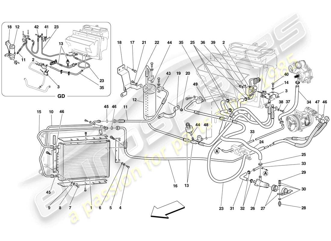 ferrari f430 scuderia (europe) ac system parts diagram