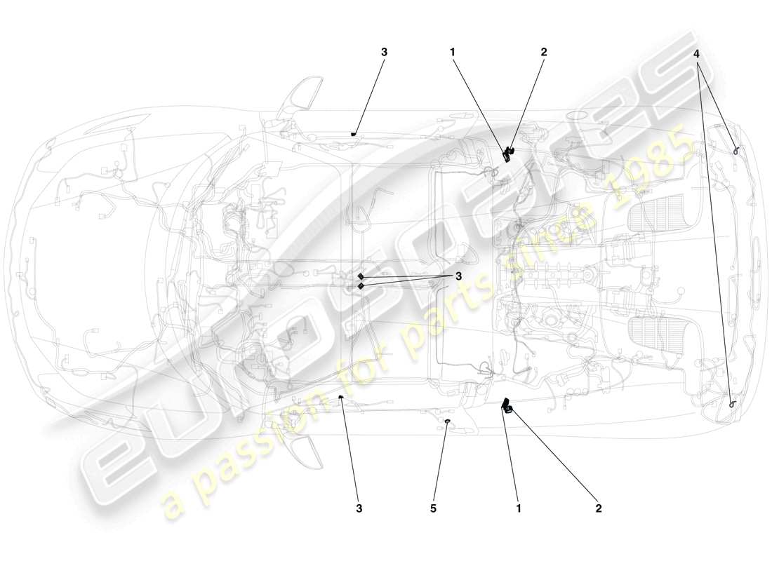 ferrari 458 spider (rhd) various fastenings for the electrical system part diagram