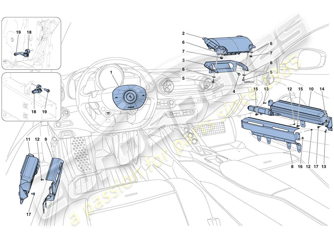 ferrari 812 superfast (rhd) airbags part diagram