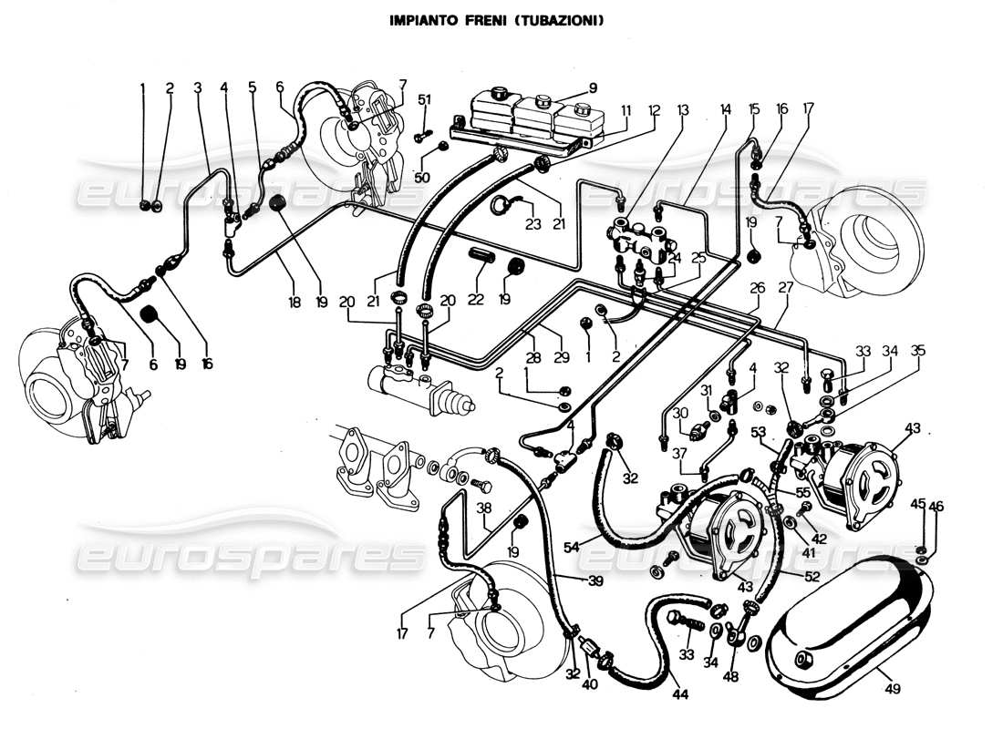 lamborghini espada braking system parts diagram