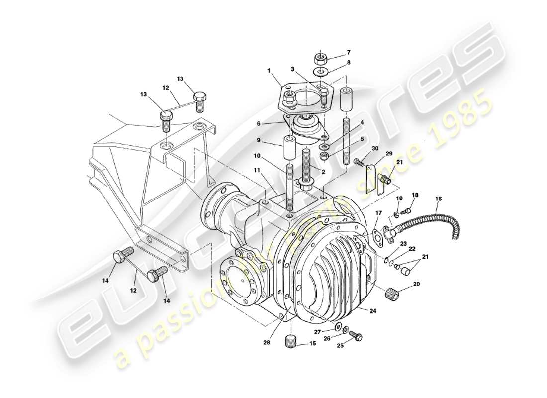 aston martin v8 coupe (1999) hypoid unit parts diagram