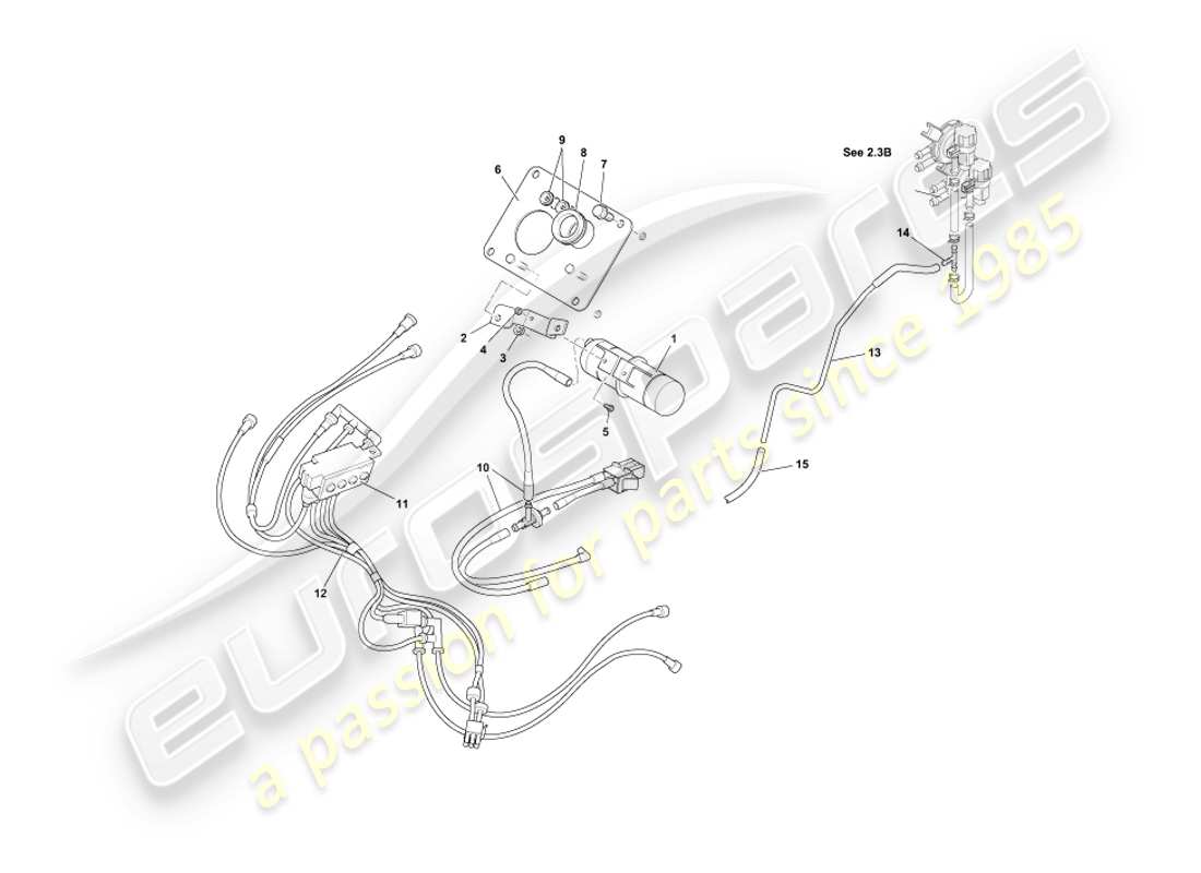 aston martin db7 vantage (2000) vacuum system part diagram